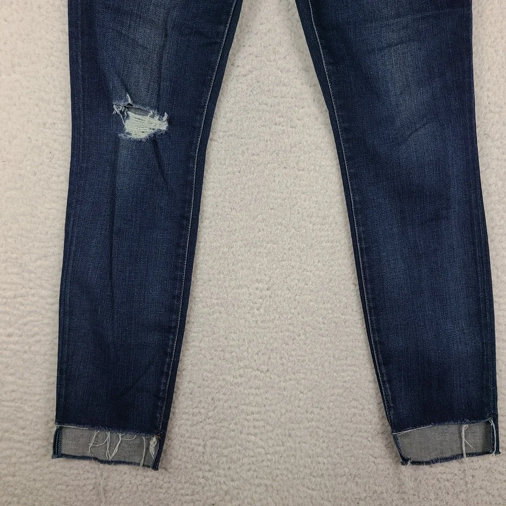 FRAME Jeans Womens 28 Blue Le High Skinny Distress Dark Wash Denim LHSKRS712